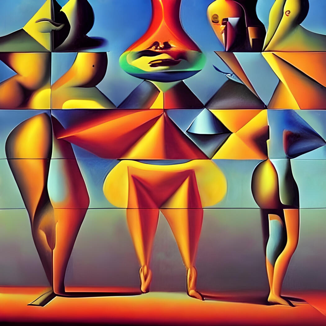 AI-generated Geometrism NFT by Sparky Nazaren — abstract digital art with bold shapes and surreal patterns