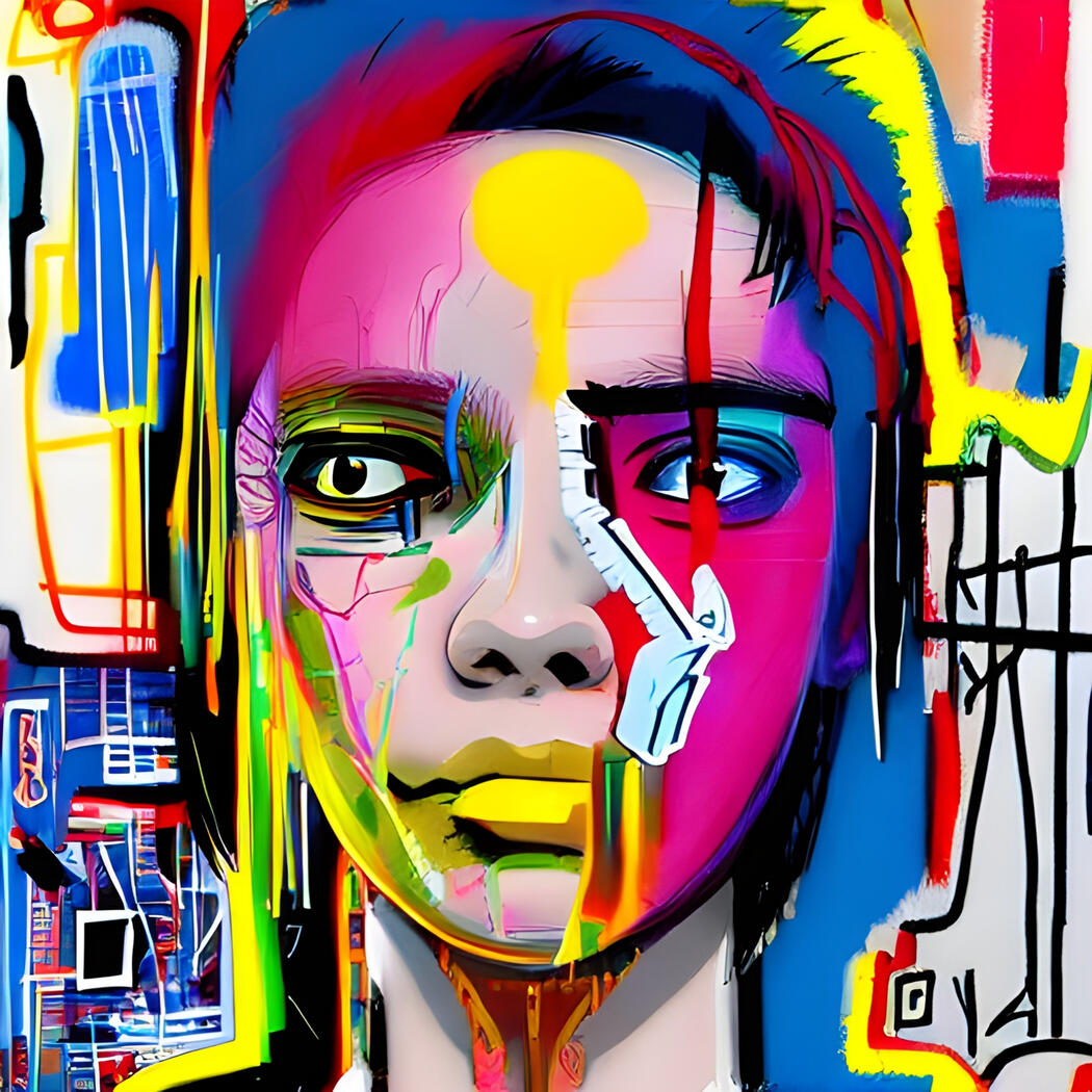 AI-generated Punk NFT by Sparky Nazaren — urban surreal digital portrait with expressive bold style
