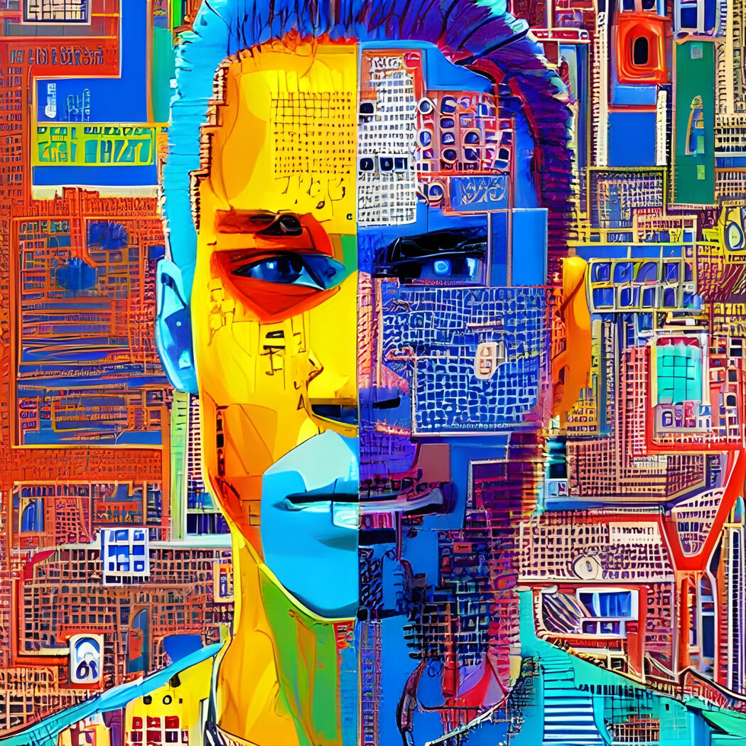 AI Punk NFT by Sparky Nazaren — experimental digital character with surrealism and vibrant colors